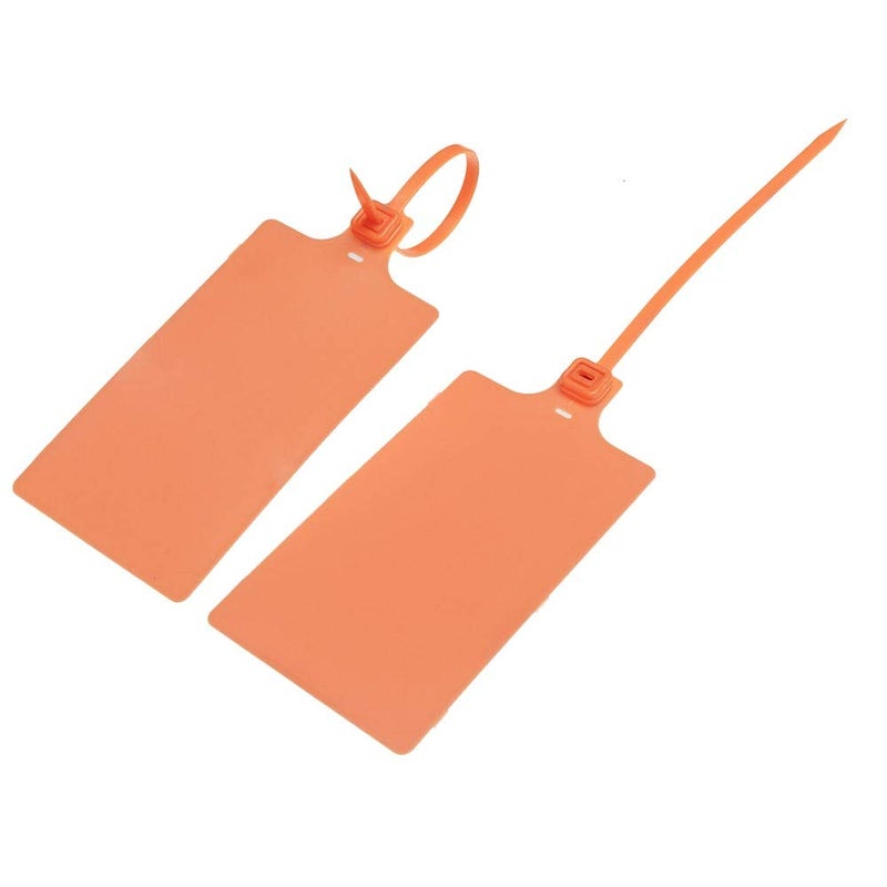 XF-Vel Plastic Seals Shipping Tags Logistics Use Big Sign Tie Large Label Tie  255mm Total Length  Package of 100pcs (Orange) - Image 2